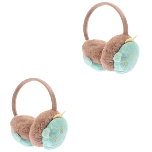 2 Pcs Plush Ear Muffs Warm Winter Accessory 2