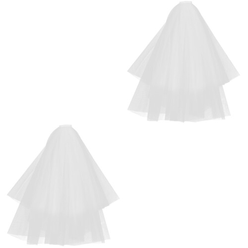 2pcs Decorative Bridal Veils Wedding Dress Prop 2