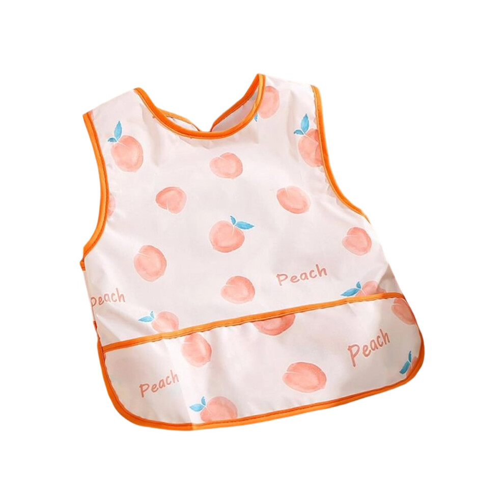 Absorbent Baby Weaning Bib With Food Catcher Pocket, Machine Washable Reversible Toddler Feeding Apron, BPA-Free, Adjustable Size