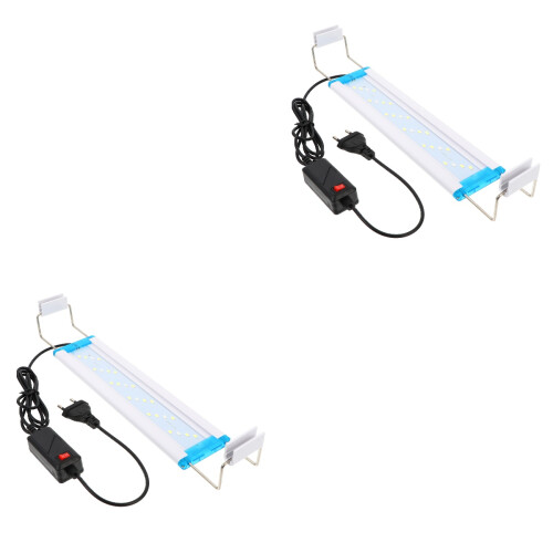 2 Pcs LED Aquarium Frame Lamp Fish Tank Bracket Plant Light 2