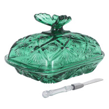 Glass Butter Dish with Lid and - Airtight Storage Tray