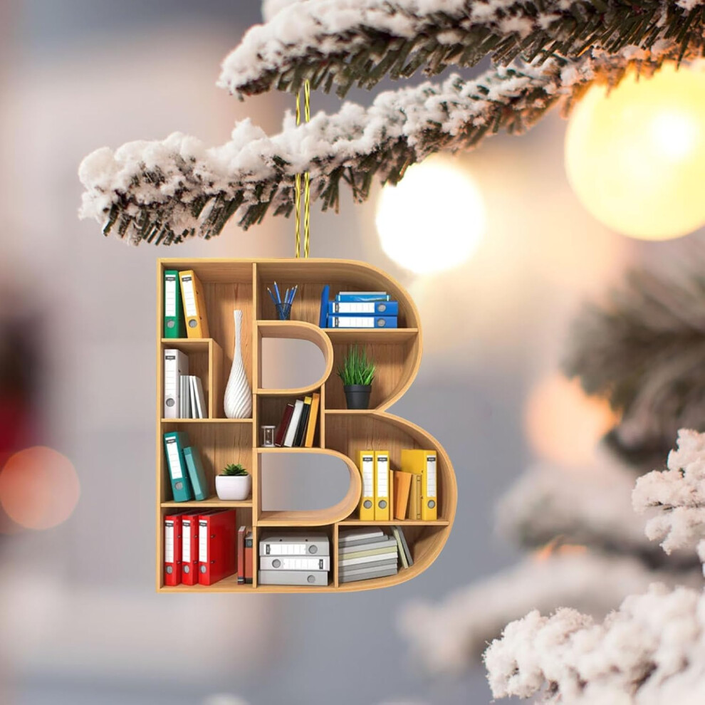 (B) Christmas Ornament Xmas Decoration 26 Letters Christmas Tree Decoration Pendant Christmas Tree Ornaments Personalized DIY Christmas Ornaments Chri