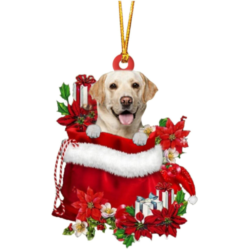 (E) Christmas Decorations Ornament Xmas Decor Lovely Dog Flowers Christmas Tag Christmas Decorations Christmas Tree Pendant Tag Decoration Cottage Chr 7392075938832