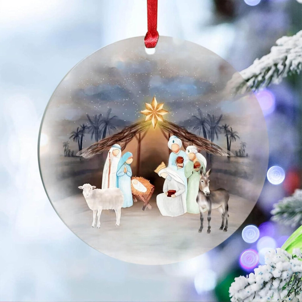 (B) Christmas Ornament Cute Christmas Tree Decoration Christmas Decorations Christmas Decorations Acrylic Christmas Decorations Souvenir 2D Decoration