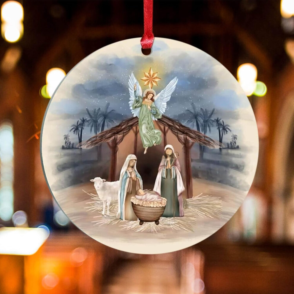 (A) Christmas Ornament Cute Christmas Tree Decoration Christmas Decorations Christmas Decorations Acrylic Christmas Decorations Souvenir 2D Decoration