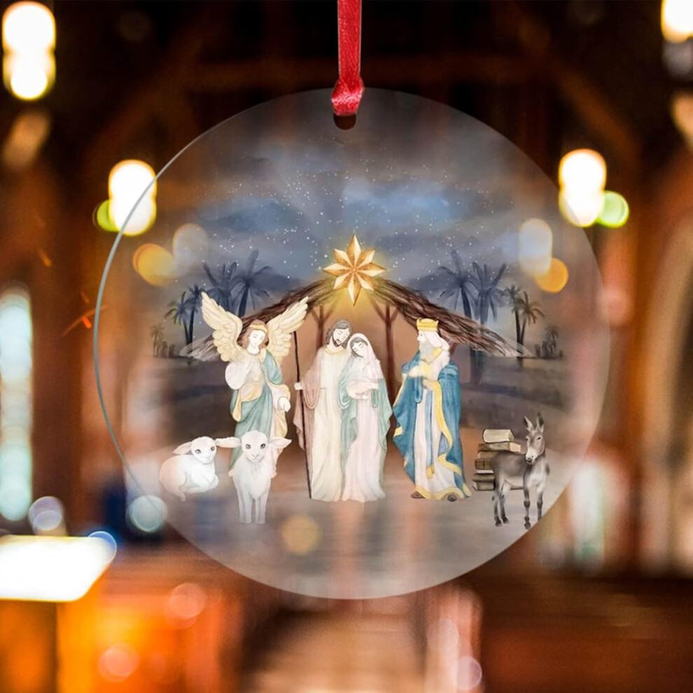 (D) Christmas Ornament Cute Christmas Tree Decoration Christmas Decorations Christmas Decorations Acrylic Christmas Decorations Souvenir 2D Decoration