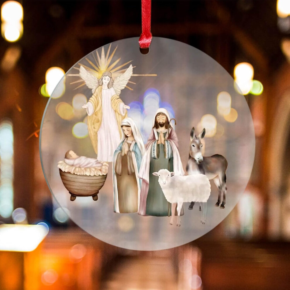 (C) Christmas Ornament Cute Christmas Tree Decoration Christmas Decorations Christmas Decorations Acrylic Christmas Decorations Souvenir 2D Decoration