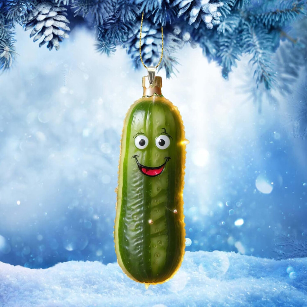 (A) Christmas Decorations Christmas Ornaments Multi Functional Acrylic Decorative Christmas Tree Pendant Cute Mini Cucumber Christmas Pendant Funny Xm