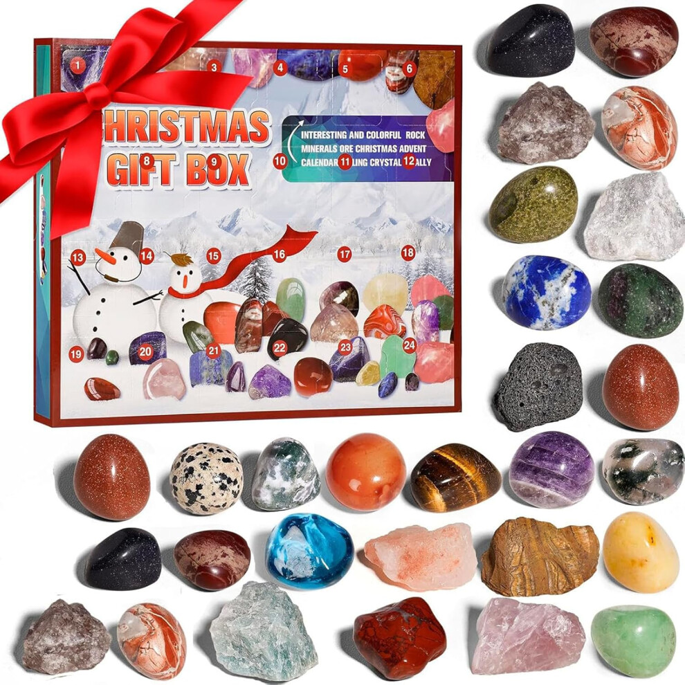 Christmas Ornaments Sale Xmas Decorations 2024 Children's Advent Calendar Gift Box With Crystal Rocks And Minerals 24 Days Of Rocks Collectible Christ