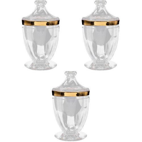 3pcs Transparent Candy Container Dried Fruit Holder Chocolate Jar 2