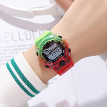 Leuchtende wasserdichte Digital-Sportuhr, 170mAh, 37,2 mm Grün Rot