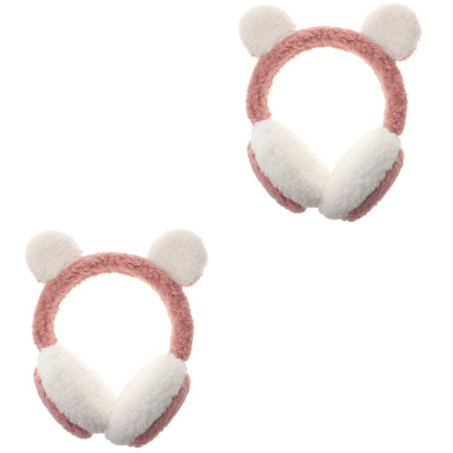 2pcs Bear Earmuff Winter Warm Furry Ear Warmer 2
