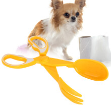 Tragbare Hundekot-Schaufel mit Klammer, für Hunde und Katzen, gelb