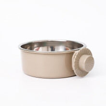 Pet Crate Bowls Stainless Steel Hanging Dog Cage Food Water Bowls Removable for Small Animals Grey Medium Size