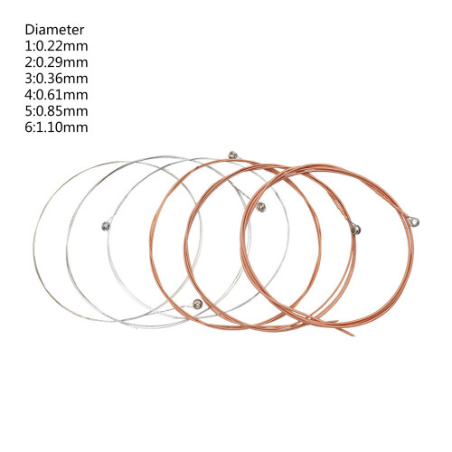 6 Pieces Steel Core Folk Guitar 6 String Replacement Sets 2