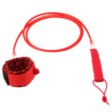 Surfboard Foot Rope Surfing Leg Rope with Adjustable-Red 12ft