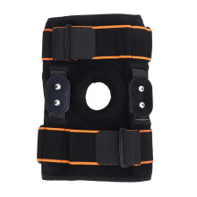 Shock Absorbing Foldable Aluminum Knee Pad for Running, Basketball, Orange Red