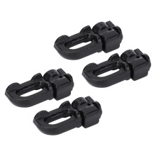 4Pcs L Track Double Stud Tie Down Fittings for Truck, Trailer, RV, ATV Black
