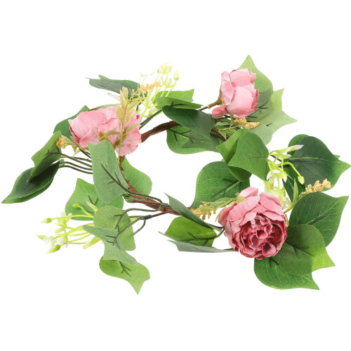3pcs Artificial Candle Ring Wreath for Home Decor 2