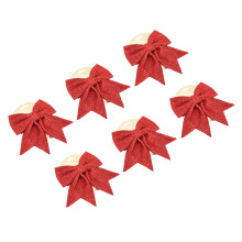 6 Stück Glitzer-Fliege Rot für Weihnachten, Valentinstag, Hochzeit und Party-Dekorationen
