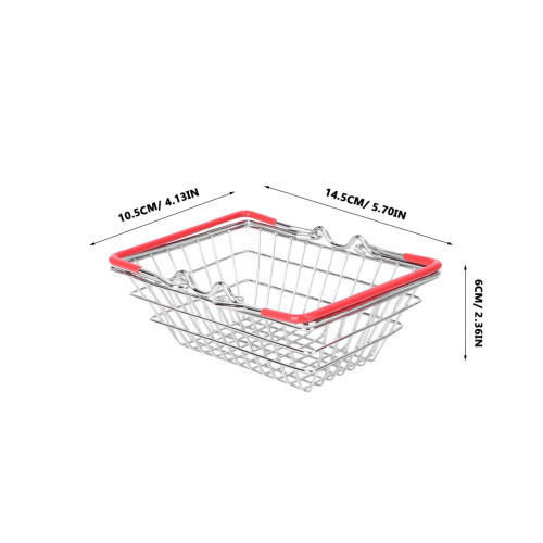 4pcs Mini Shopping Basket Metal Wire Storage Holder 1