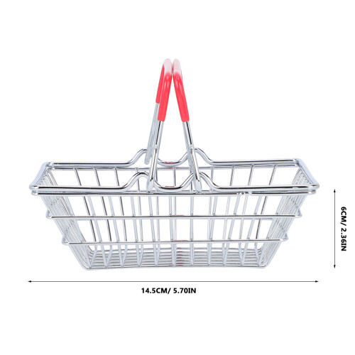 4pcs Mini Shopping Basket Metal Wire Storage Holder 2