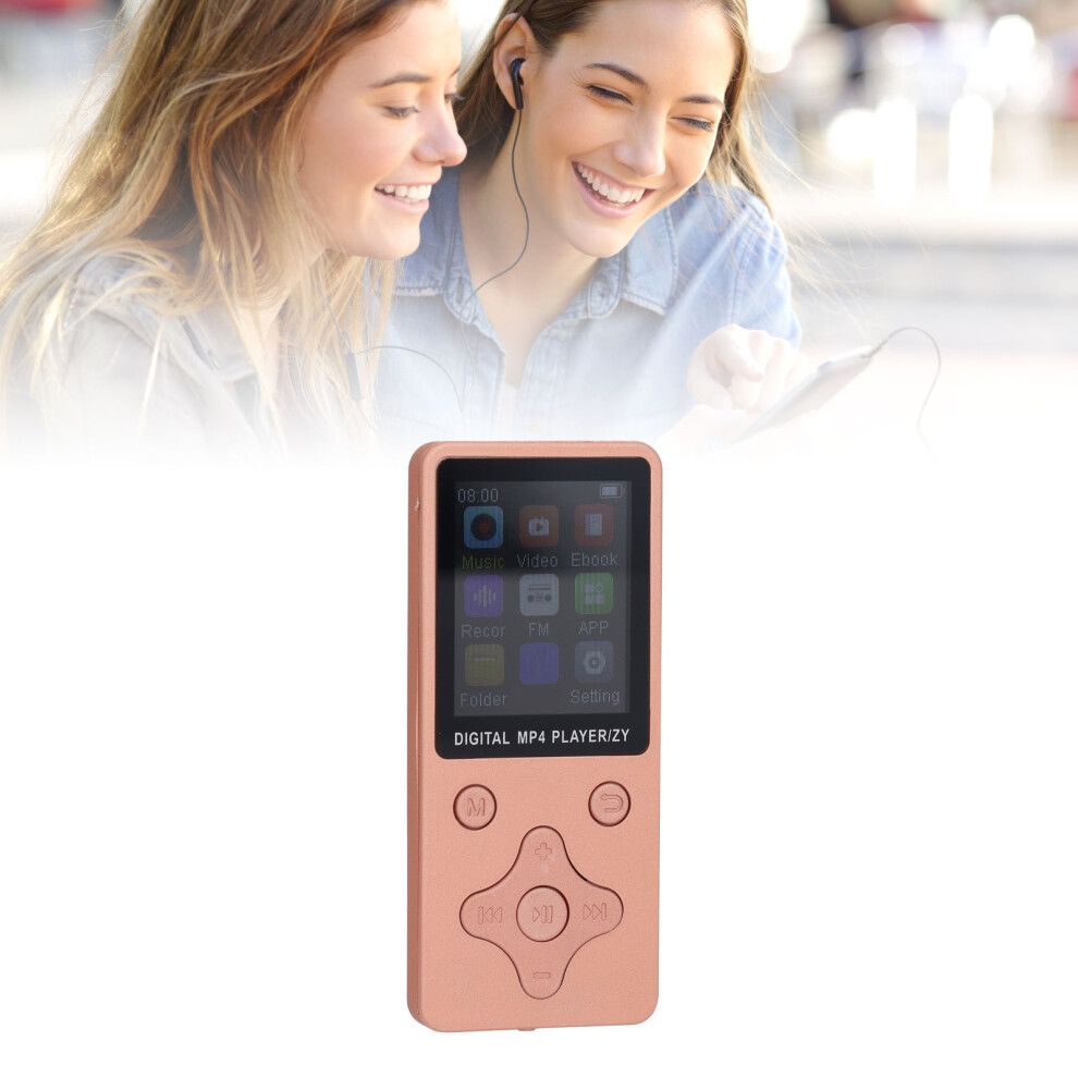 64Gb Bluetooth Mp3 Mp4 Player 1.8" Lcd Screen Rose Gold 9461346793635