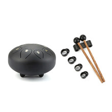 Steel Tongue Drum Percussion Instrument with Songs Book-Black