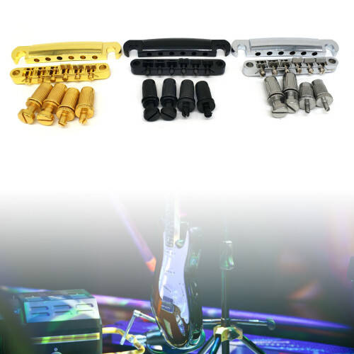 Guitar Tune O-Matic Bridge and Stop Bars Tailpiece Combo-Silver 2