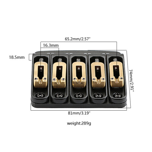 1pc Guitar Copper Saddle Bridge 81mm for 5 Strings Electric 2