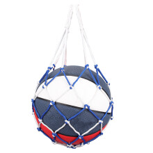 Basketball Storage Net Bag Soccer Football Mesh-white blue