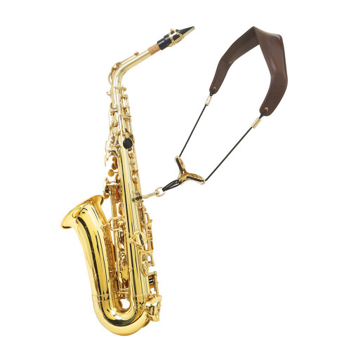 Saxophone Neck Strap, PU Leather Sax Strap Padded for-Black 2