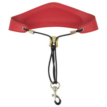 Saxophone Neck Strap Soft Leather Padded Sax for Alto Tenor-Red