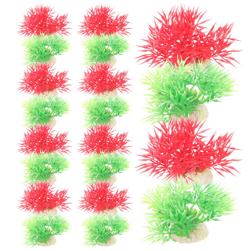 80 Pcs Fake Aquarium Plants Grass Decor Desktop Accessory 2