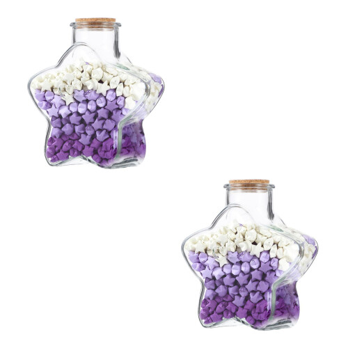 2 Sets Origami Star Paper Strips Star Shaped Bottle Decor 2