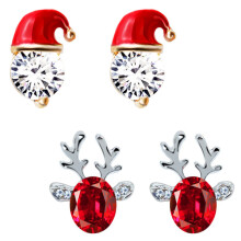 8 Pairs Christmas Hat Stud Earrings Jewelry