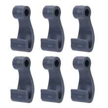 6 Pcs Kayak Bungee Hooks Durable Plastic J Shape Hooks-Grey