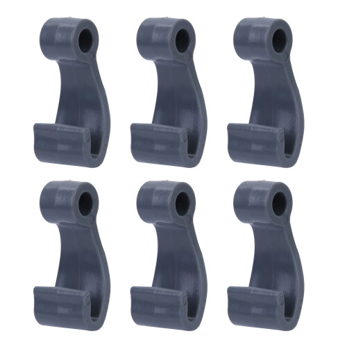 6 Pcs Kayak Bungee Hooks  Durable Plastic J Shape Hooks-Grey