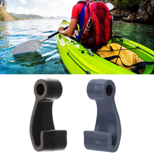 6 Pcs Kayak Bungee Hooks  Durable Plastic J Shape Hooks-Grey 1