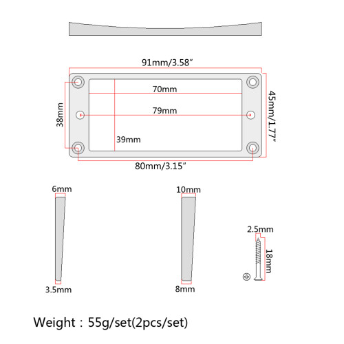 2Pcs Pickup Mounting Ring Cover Frame Replacement Parts for 2