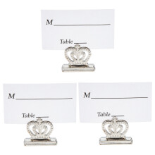12 Pcs Photo Cards Holders Crown Note Clip Table Centerpieces