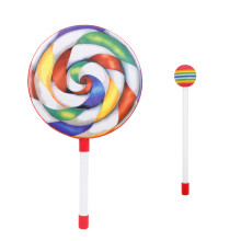 Lollipop Shape Hand Drum with Candy Drumstick Simple Percussion