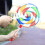 Lollipop Shape Hand Drum with Candy Drumstick Simple Percussion 7