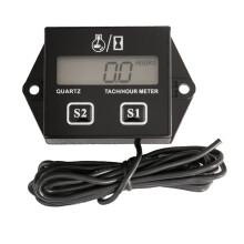 Motorcycle Waterproof Digital Hour Meter LCD Display Portable Engine Gauge Timer for Boat Engines Tachometer Counter