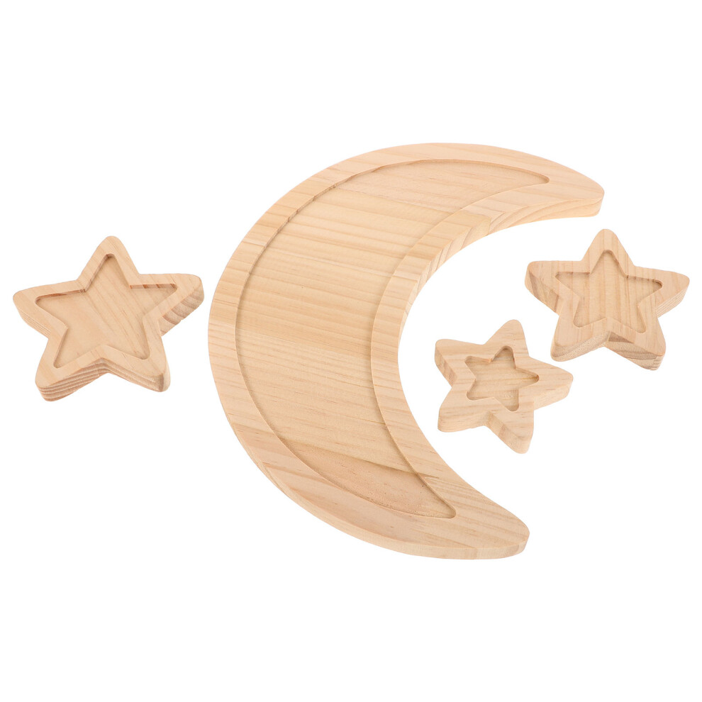 8 Pcs Boho Moon Star Wooden Wall Decor For Nursery Baby Shower Totority