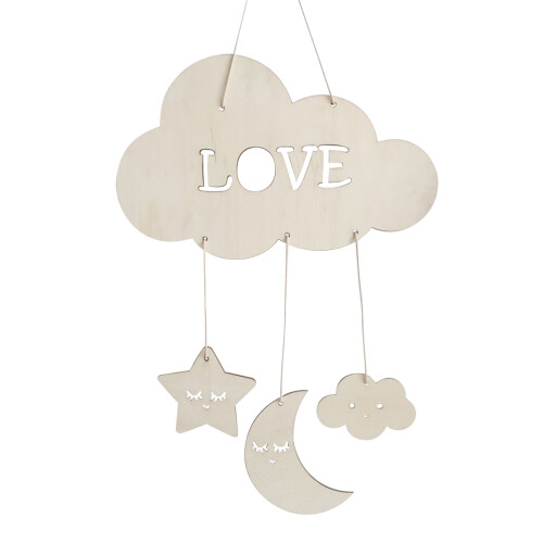 2pcs Kids Eyelashes Moon Stars Cloud Hanging Decor