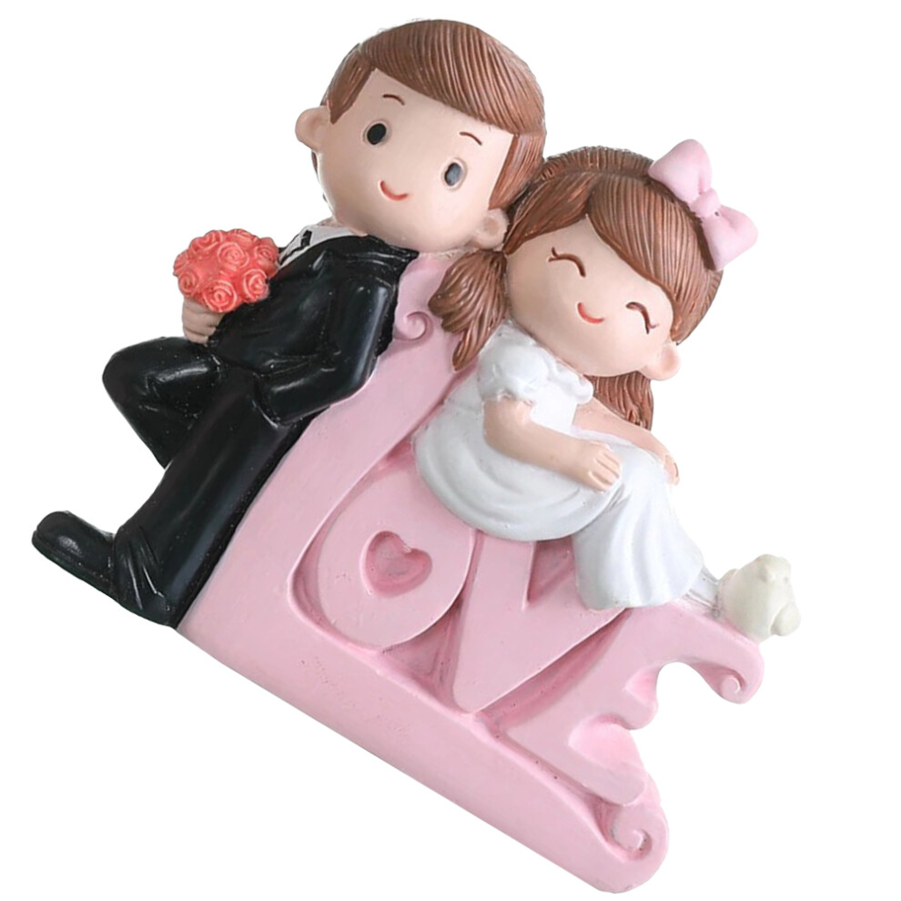 1pc Valentine's Day Bride and Groom Resin Cake Ornament-image-OPC-PKCFJNT-NEW
