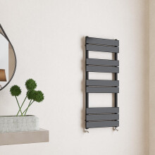 (Black, 1000x450mm) Flat Panel Bathroom Heated Towel Rail Radiators