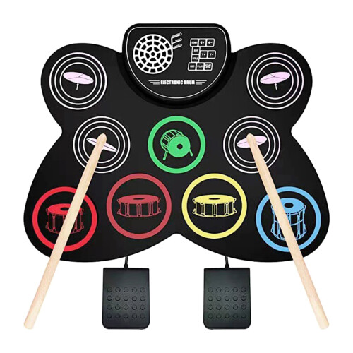 Electric Drum Set, 9 Drums Practice Pad Electronic Drum with