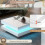 (White ) Square High Gloss Coffee Table with LED light 6